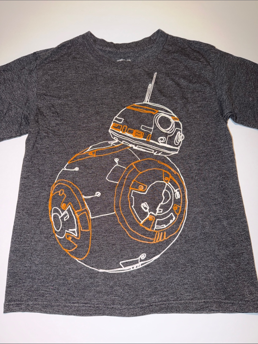 Star Wars Kids Short Sleeve Tee in Charcoal with Orange & White BB-8 Graphic